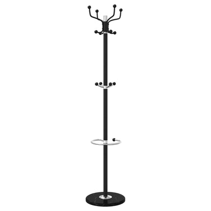 Klädställning med paraplyställ svart 180 cm pulverlackerat järn