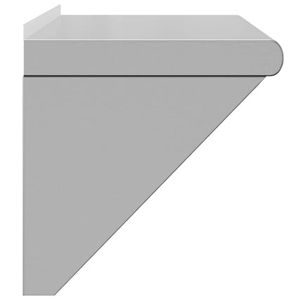 Vägghylla 75x30x31 cm silver rostfritt stål