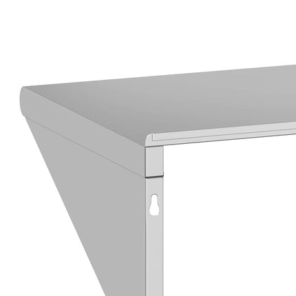 Vägghylla 75x30x31 cm silver rostfritt stål