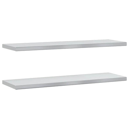 Vägghyllor 2 st 100x30 cm silver rostfritt stål