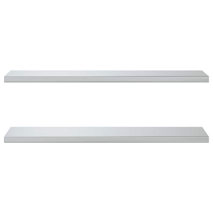 Vägghyllor 2 st 100x30 cm silver rostfritt stål