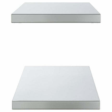 Vägghyllor 2 st 100x30 cm silver rostfritt stål