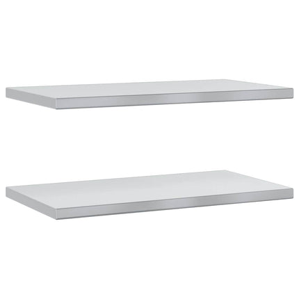 Vägghyllor 2 st 75x40 cm silver rostfritt stål