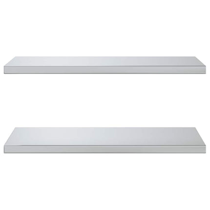Vägghyllor 2 st 75x40 cm silver rostfritt stål
