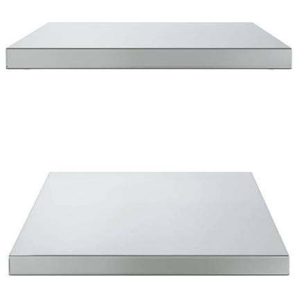 Vägghyllor 2 st 75x40 cm silver rostfritt stål