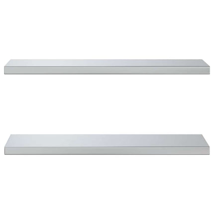 Vägghyllor 2 st 75x23,5 cm silver rostfritt stål