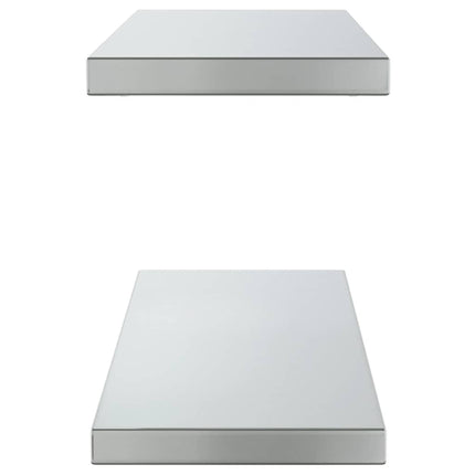 Vägghyllor 2 st 75x23,5 cm silver rostfritt stål