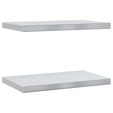 Vägghyllor 2 st 50x30 cm silver rostfritt stål