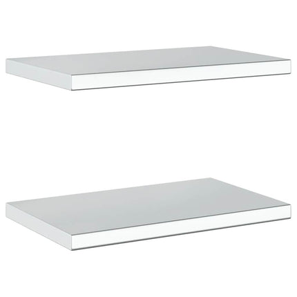Vägghyllor 2 st 50x30 cm silver rostfritt stål
