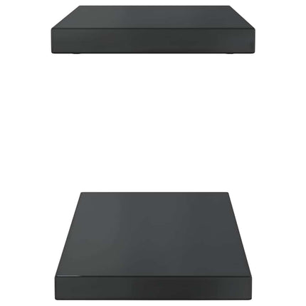 Vägghyllor 2 st 50x23,5 cm svart rostfritt stål