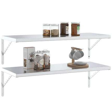 Hyllfästen 4 st 40x2,5x25 cm silver rostfritt stål