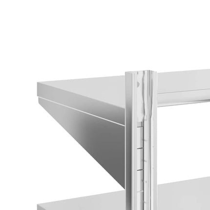 Vägghyllor 2 nivåer 75x30x60 cm silver rostfritt stål
