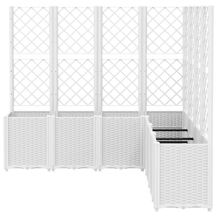 Odlingslåda med spaljé vit 160x160x140 cm PP
