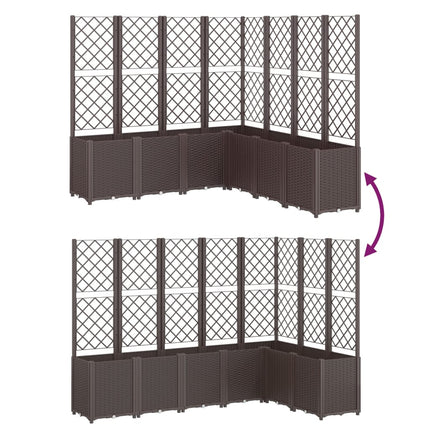 Odlingslåda med spaljé brun 160x160x140 cm PP