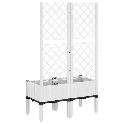 Odlingslåda med spaljé vit 80x40x142 cm PP