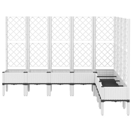 Odlingslåda med spaljé vit 200x160x142 cm PP