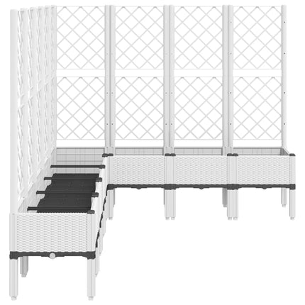 Odlingslåda med spaljé vit 200x160x142 cm PP