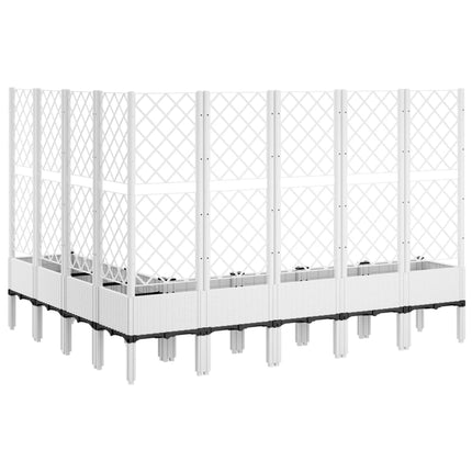 Odlingslåda med spaljé vit 200x160x142 cm PP