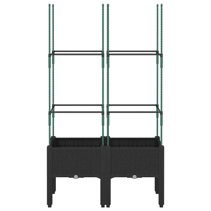 Odlingslåda med spaljé svart 80x40x142,5 cm PP
