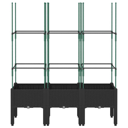 Odlingslåda med spaljé svart 120x40x142,5 cm PP