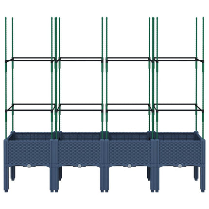 Odlingslåda med spaljé blågrå 160x40x142,5 cm PP