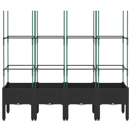 Odlingslåda med spaljé svart 160x40x142,5 cm PP