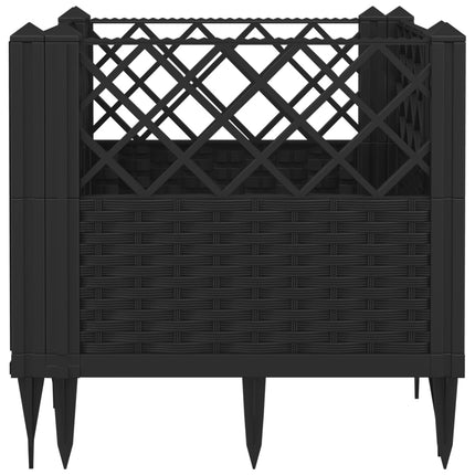 Odlingslåda med piggar svart 43,5x43,5x43,5 cm PP