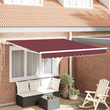 Markis automatiskt infällbar vinröd 300x250 cm