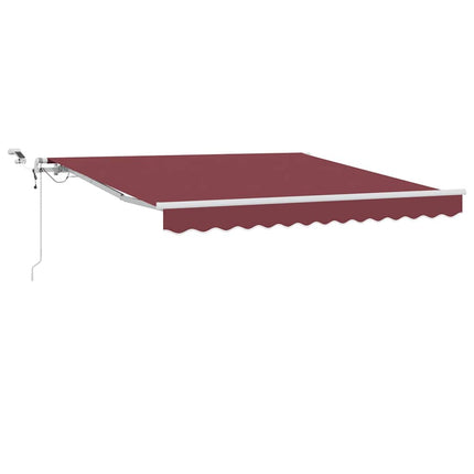 Markis automatiskt infällbar med LED vinröd 300x250 cm
