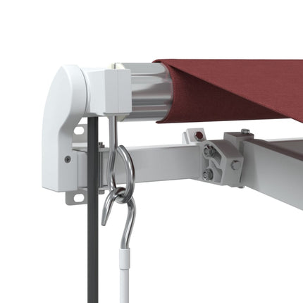 Markis automatiskt infällbar med LED vinröd 350x250 cm