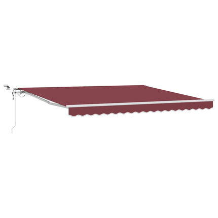 Markis automatiskt infällbar med LED vinröd 400x300 cm