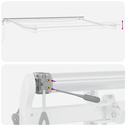 Markis automatiskt infällbar med LED vinröd 400x300 cm