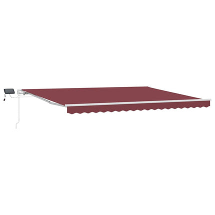 Markis manuellt infällbar med LED vinröd 450x300 cm