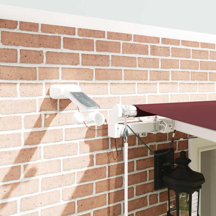 Markis automatiskt infällbar med LED vinröd 600x300 cm