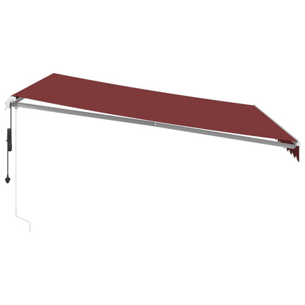 Markis automatiskt infällbar vinröd 400x350 cm