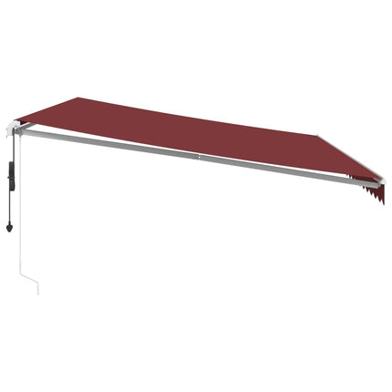 Markis automatiskt infällbar vinröd 500x350 cm