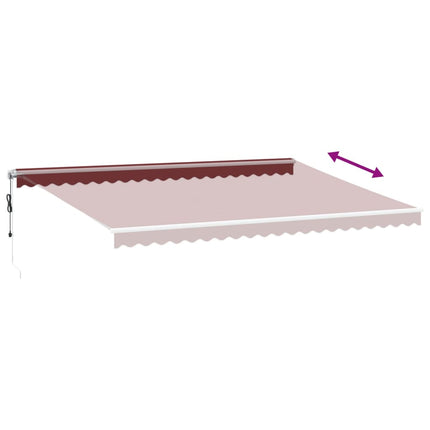 Markis automatiskt infällbar vinröd 500x350 cm
