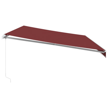 Markis manuellt infällbar med LED vinröd 600x350 cm