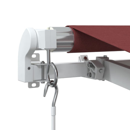 Markis manuellt infällbar med LED vinröd 600x350 cm