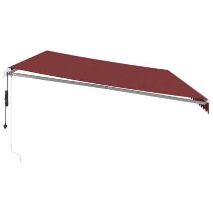 Markis automatiskt infällbar vinröd 600x350 cm