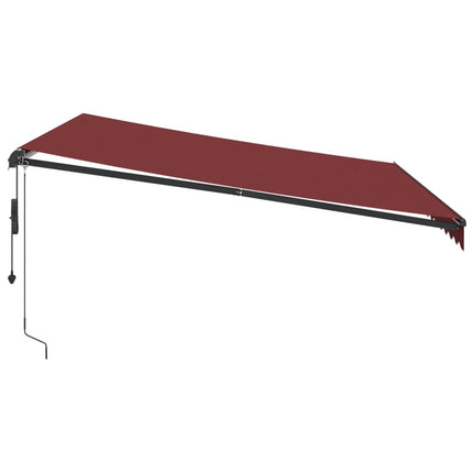 Markis automatiskt infällbar vinröd 400x350 cm