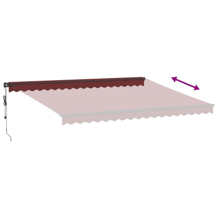 Markis automatiskt infällbar vinröd 450x350 cm