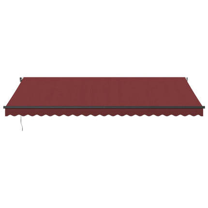 Markis automatiskt infällbar vinröd 500x350 cm