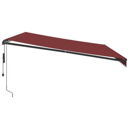 Markis automatiskt infällbar vinröd 500x350 cm