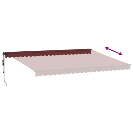 Markis automatiskt infällbar vinröd 500x350 cm