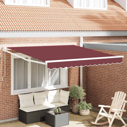 Markis manuellt infällbar vinröd 300x250 cm