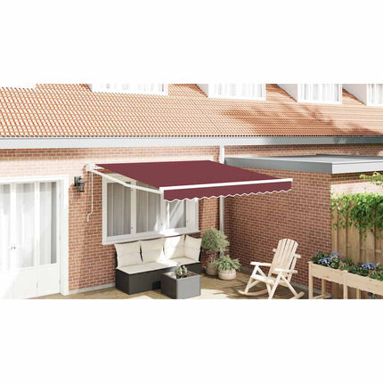 Markis automatiskt infällbar vinröd 300x250 cm