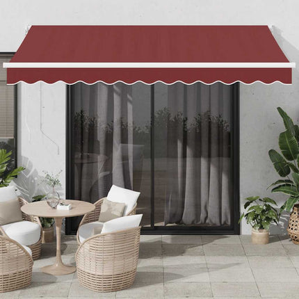 Markis automatiskt infällbar vinröd 350x250 cm