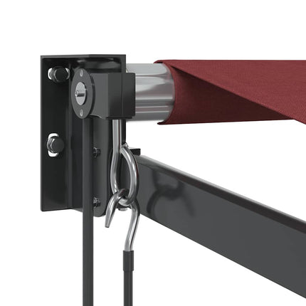 Markis automatiskt infällbar vinröd 350x250 cm