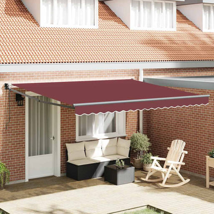 Markis automatiskt infällbar vinröd 400x300 cm